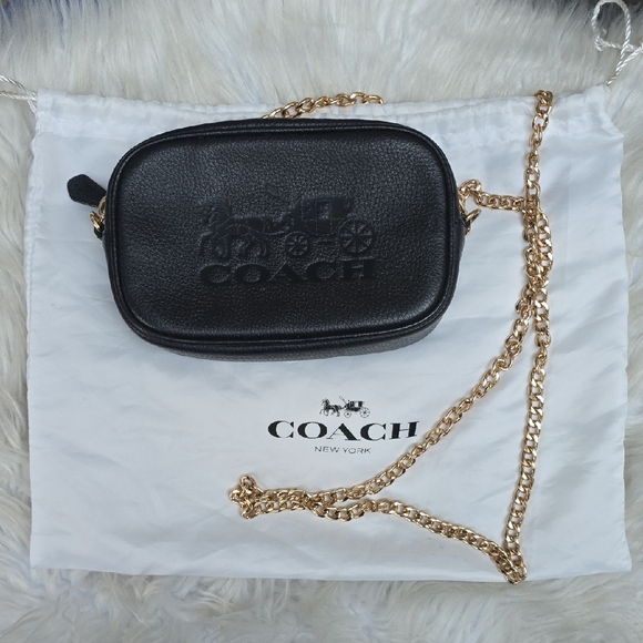 Coach Handbags - Coach Jes Black Stagecoach Crossbody Gold chain strap